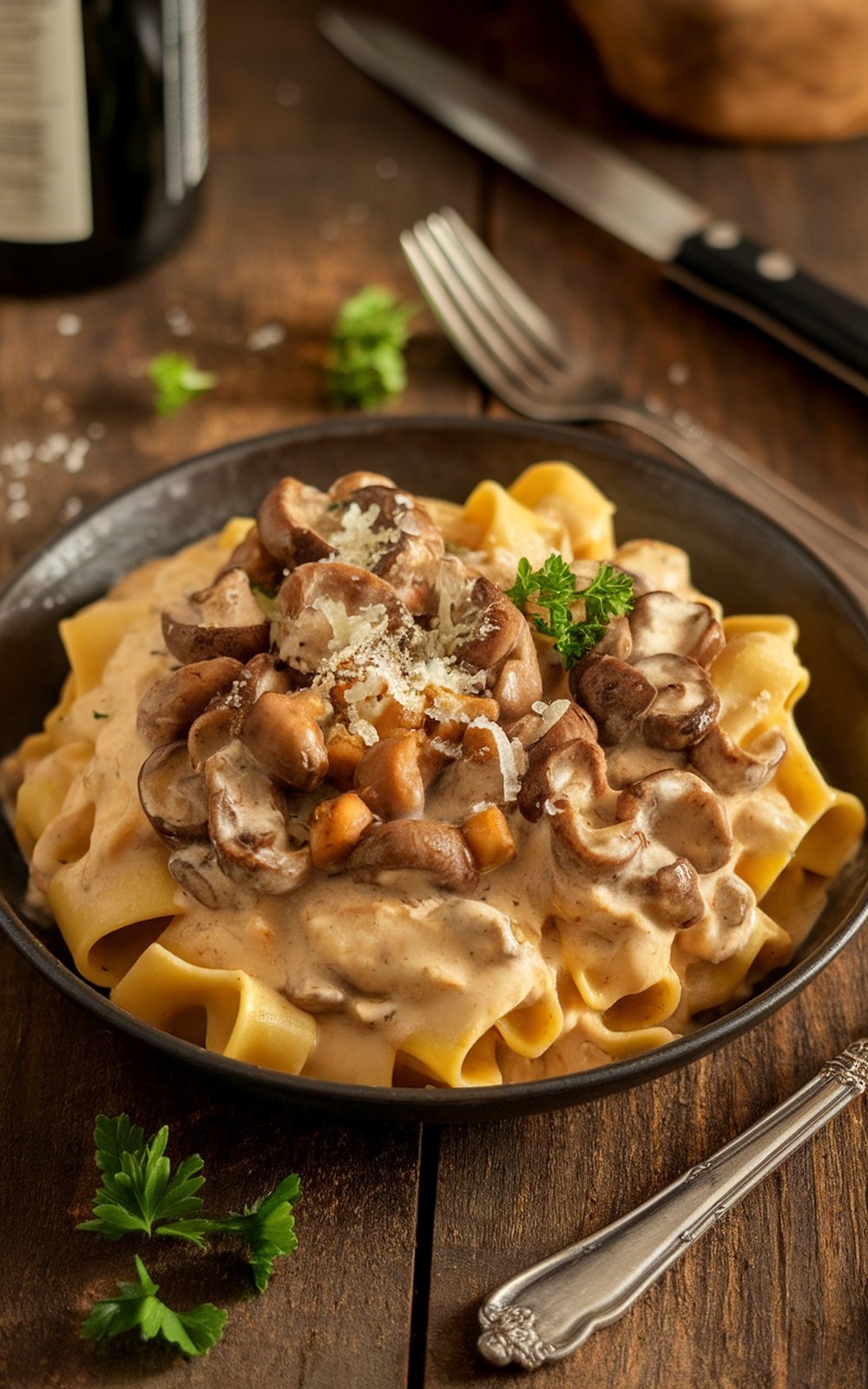 Easy-Creamy-Hedgehog-Mushroom-Pasta