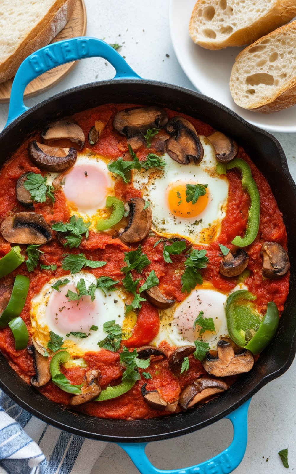 Delicious-Mushroom-and-Green-Pepper-Shakshuka