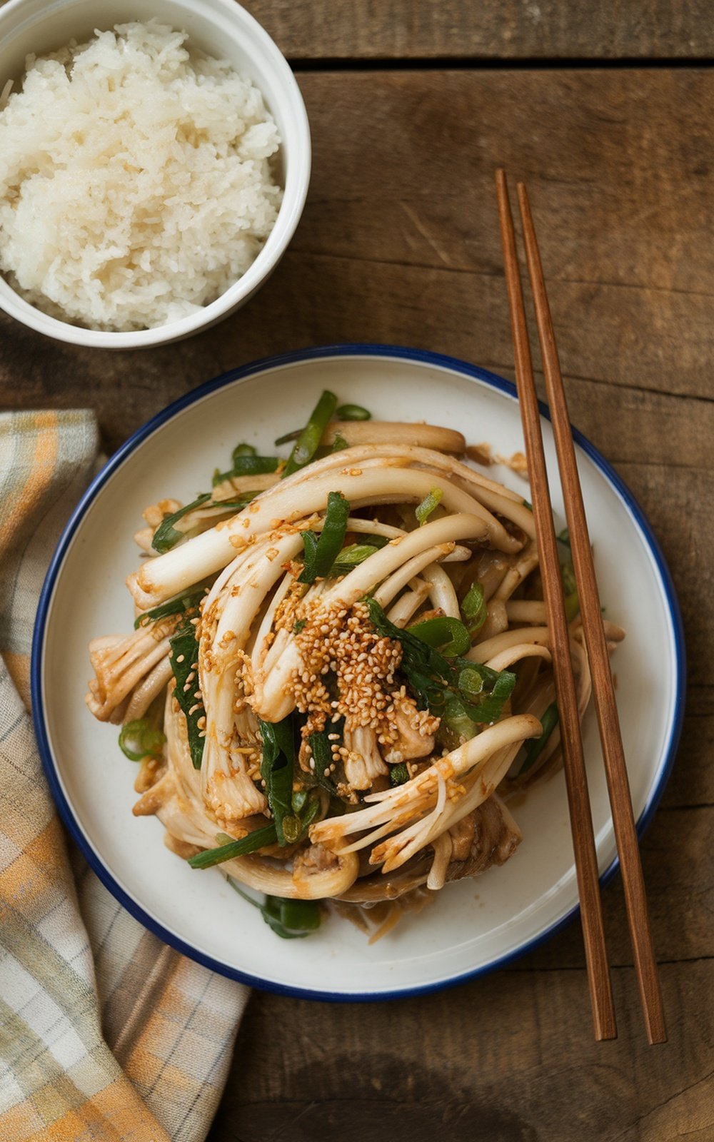 Delicious-Korean-Enoki-Mushroom-Stir-Fry