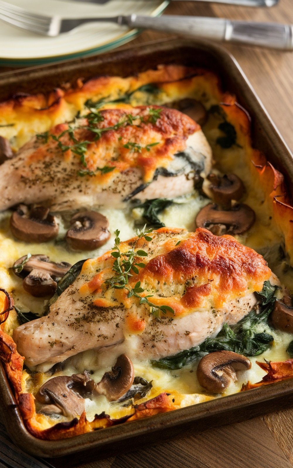 Recipe-for-Chicken-Mushrooms-and-Spinach-Casserole
