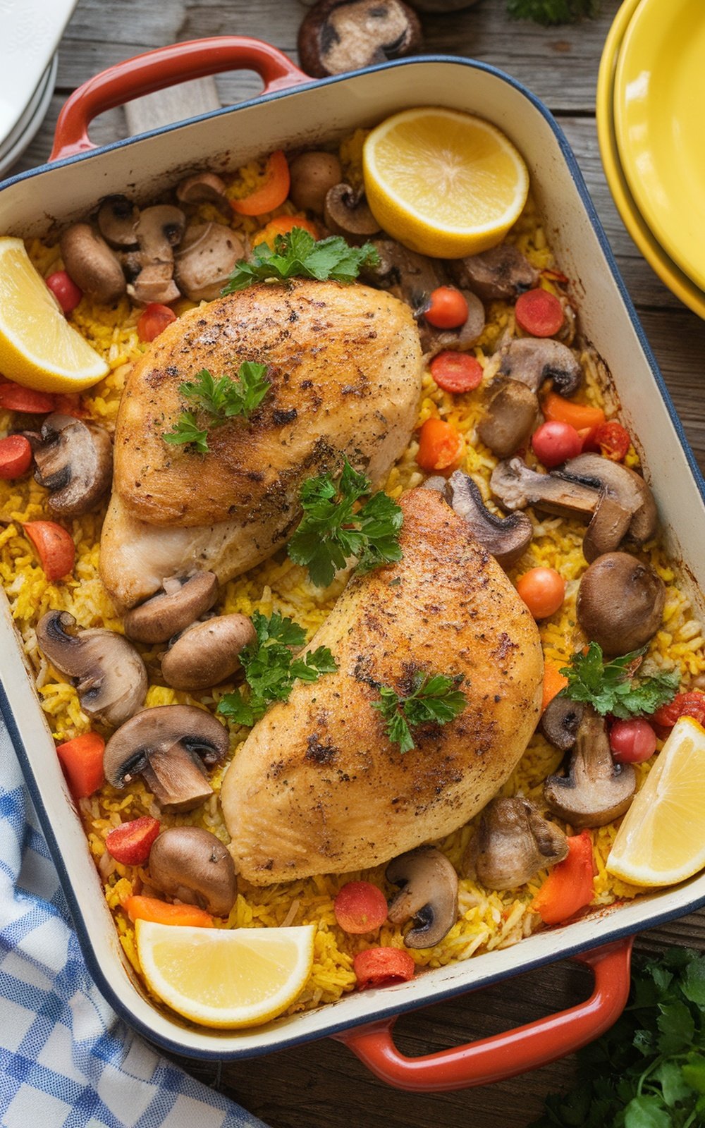 Wholesome-Mediterranean-Chicken-Rice-Mushroom-Casserole_